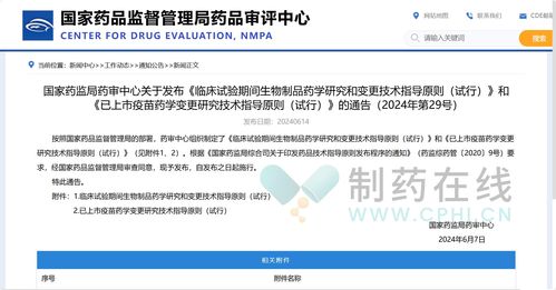 臨床試驗階段生物制品藥學變更指南正式出臺，助力工程和技術研究發展
